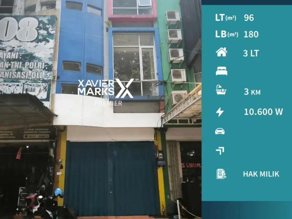 Disewakan Ruko 3 Lantai Kawasan Ramai di Jl Dr Cipto Malang