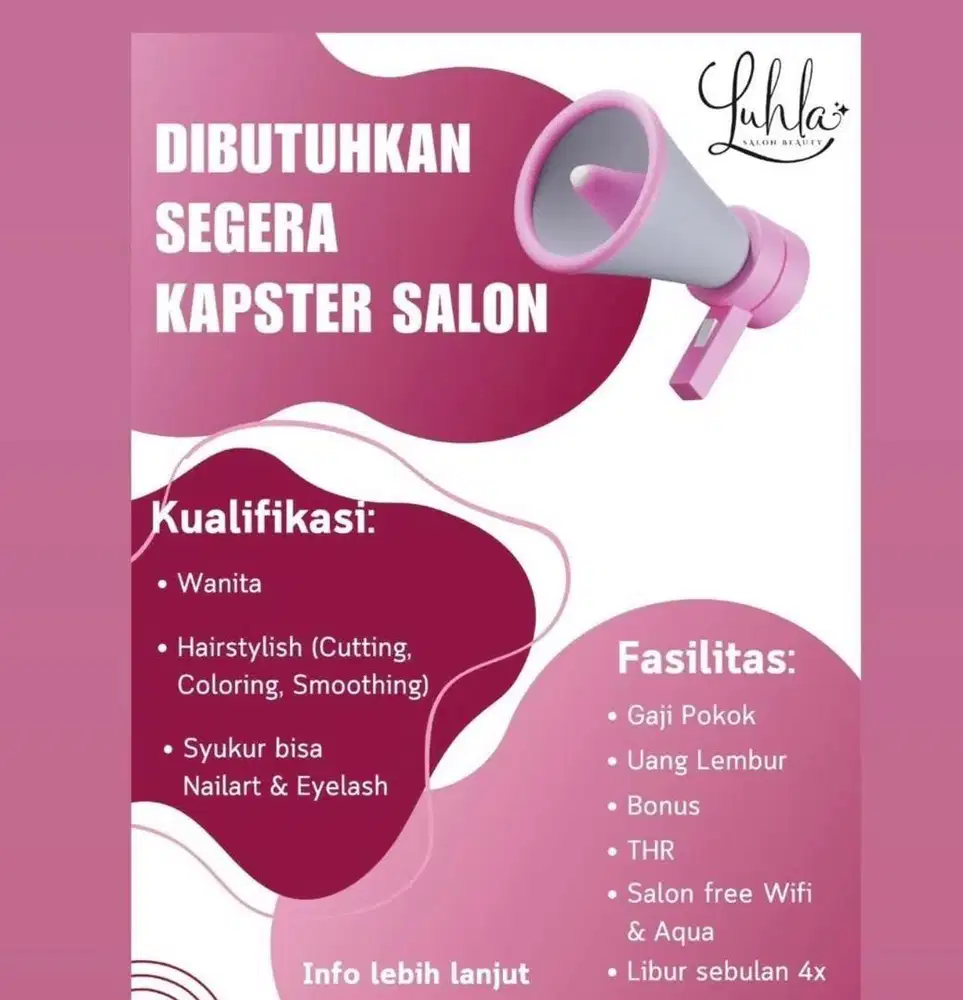 Dibutuhkan capster salon berpengalaman
