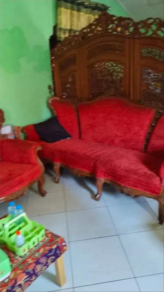 Set Kursi Ruang Tamu Kayu Jati Asli 100%