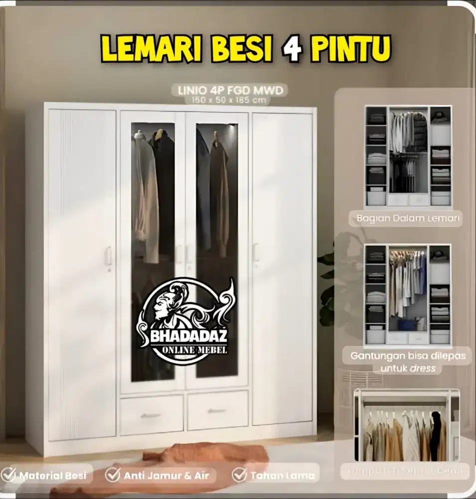 Lemari Besi 4 Pintu