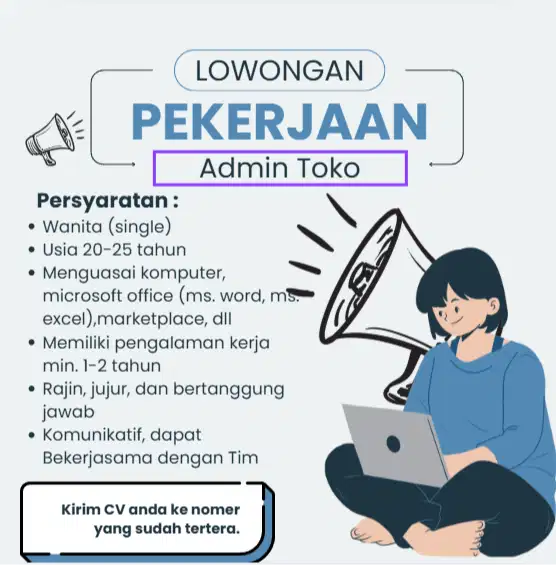 Lowongan Kerja Admin Toko