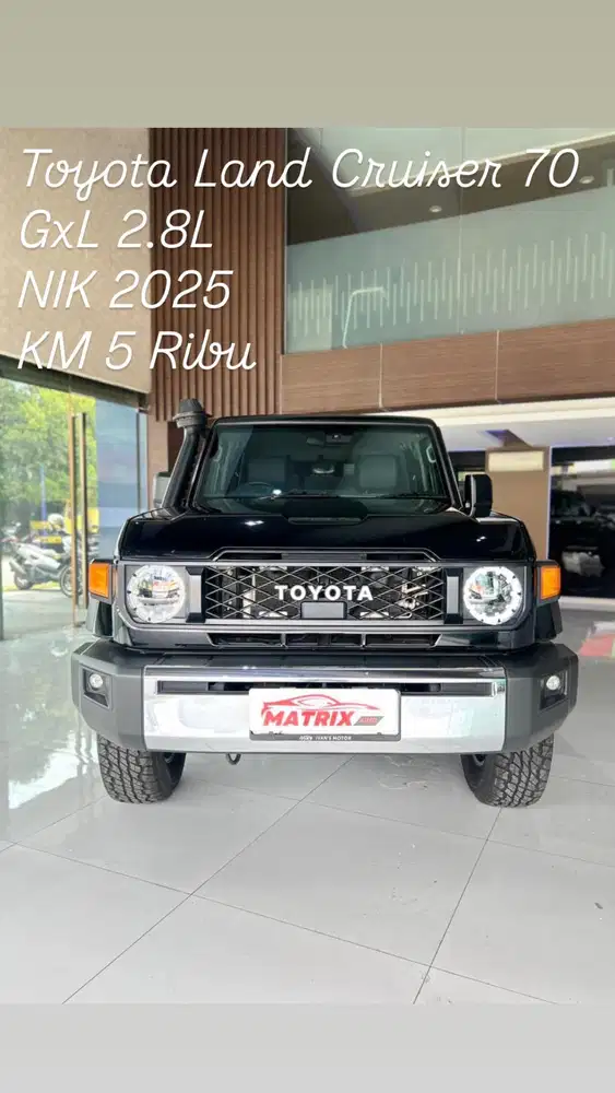 Toyota LC70 GXL2.8 Nik 2025 Black on black Siap pakai