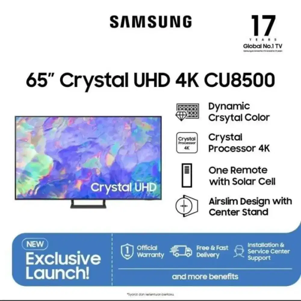 TV Samsung 65 CU8500 Crystal UHD 4K
