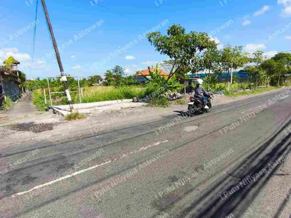 DIKONTRAKKAN Tanah Pinggir Jalan Utama Jl Waribang Denpasar – Akses Hotmix 8 Meter