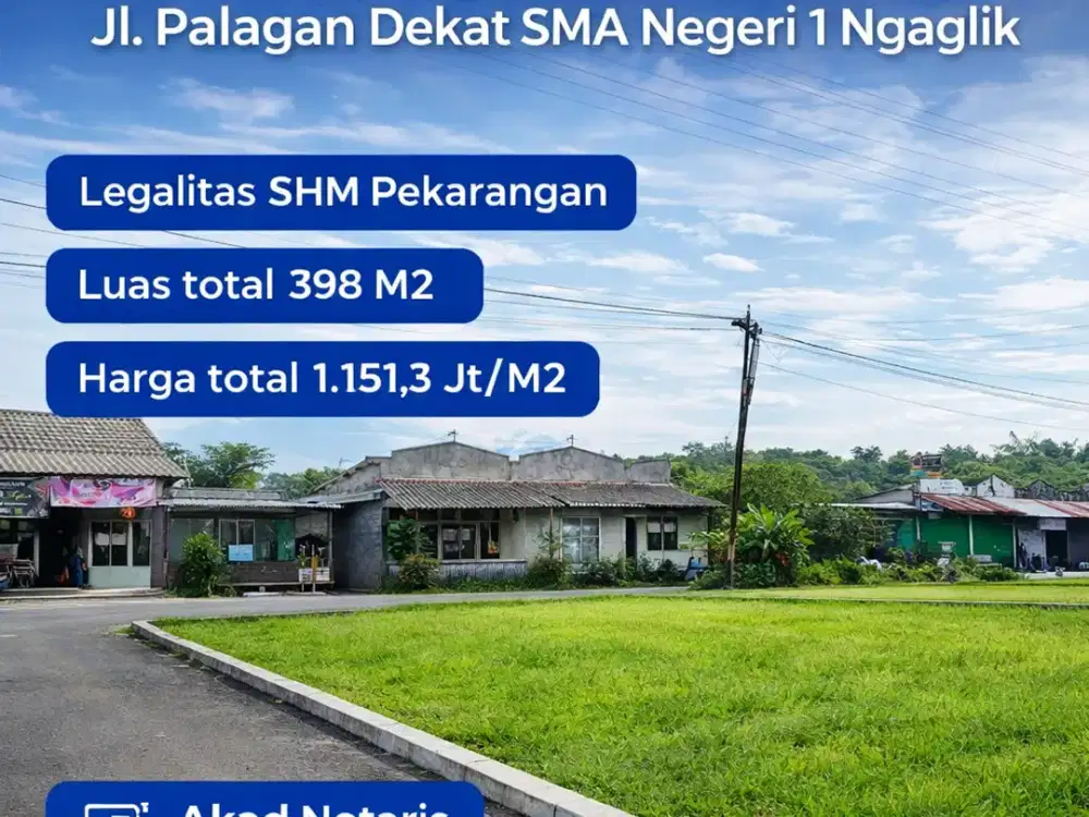 Tanah Pekarangan Jl. Palagan km 11, Lingkungan Perumahan & Pemukiman, udara sejuk asri lingkungan Nasionalis