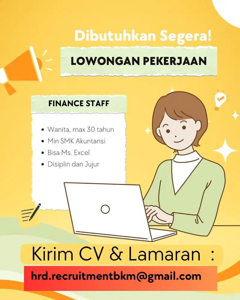 DIBUTUHKAN STAFF FINANCE