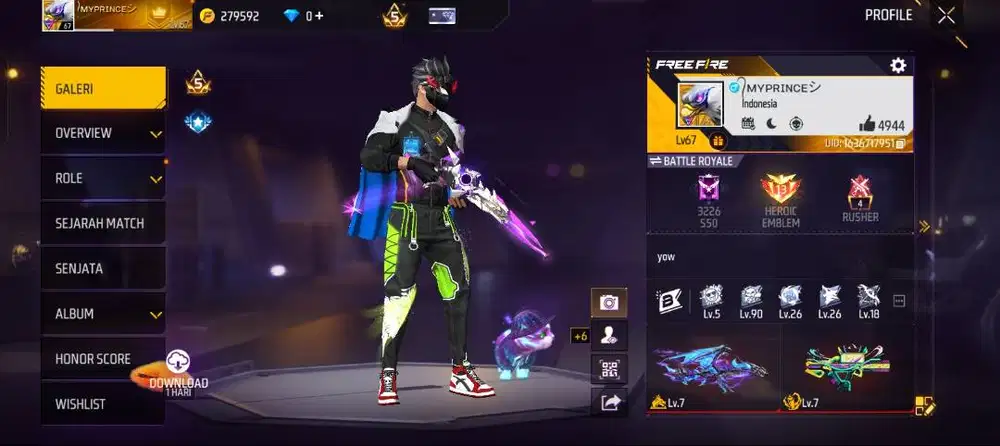 AKUN FF PRIBADI,4 EVO,2 MAX,SG EVO, BANYAK INCUBATOR UTAMA