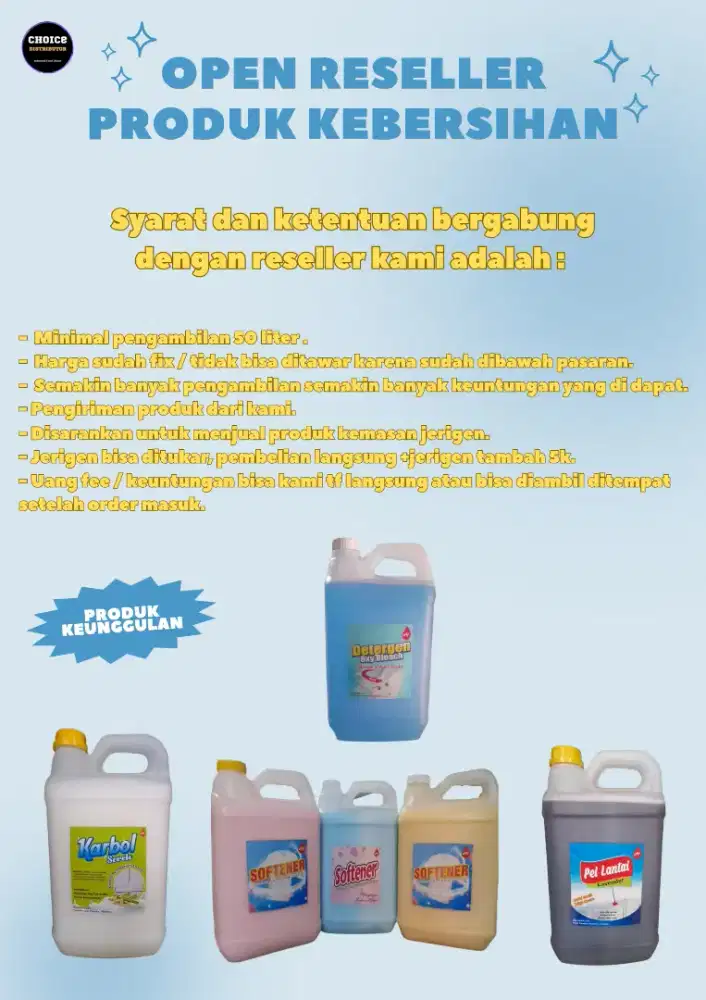Open Reseller Produk Kebersihan Rumah Tangga & Laundry