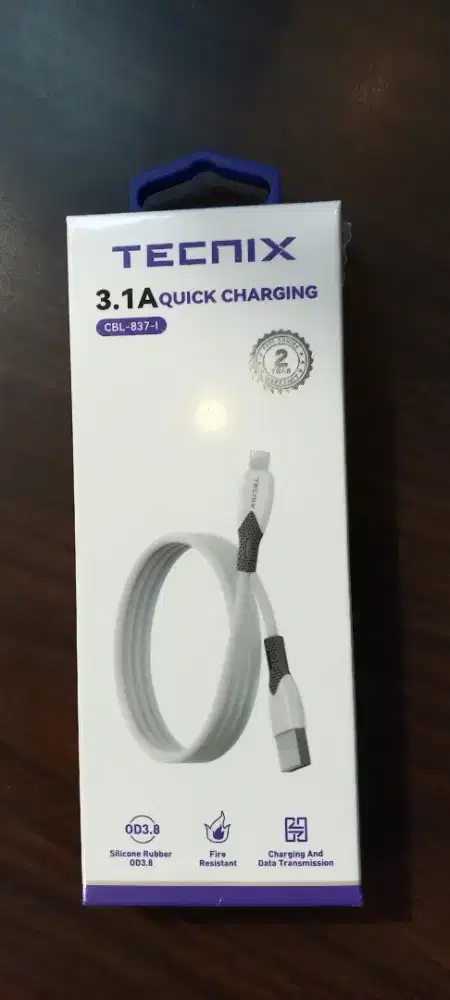 Kabel Data Lightning TECNIX CBL-837-L Kabel Lightning Fast Charge 3.1A