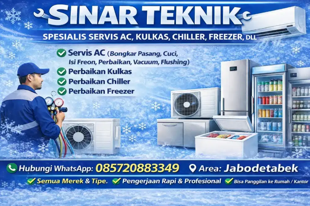 Sinar teknik spesialis AC dan segala jenis kulkas