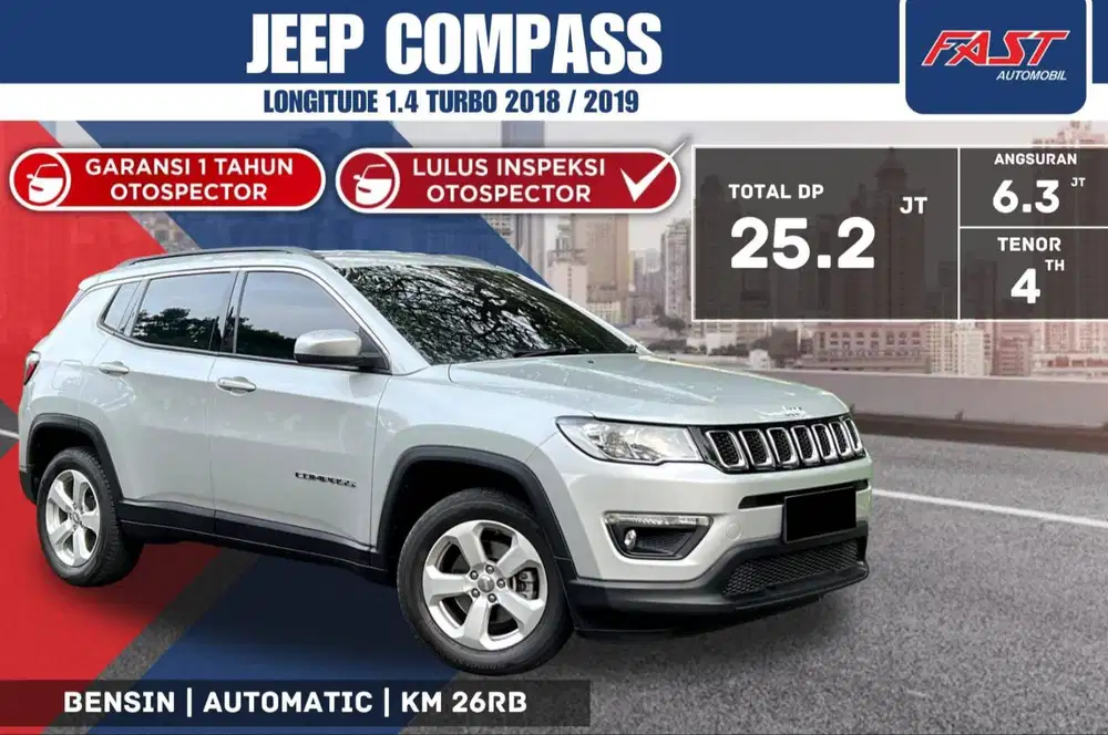 JEEP COMPASS LONGITUDE 2019 / 2018 TURBO LOW KM.26RB & PAJAK PANJANG