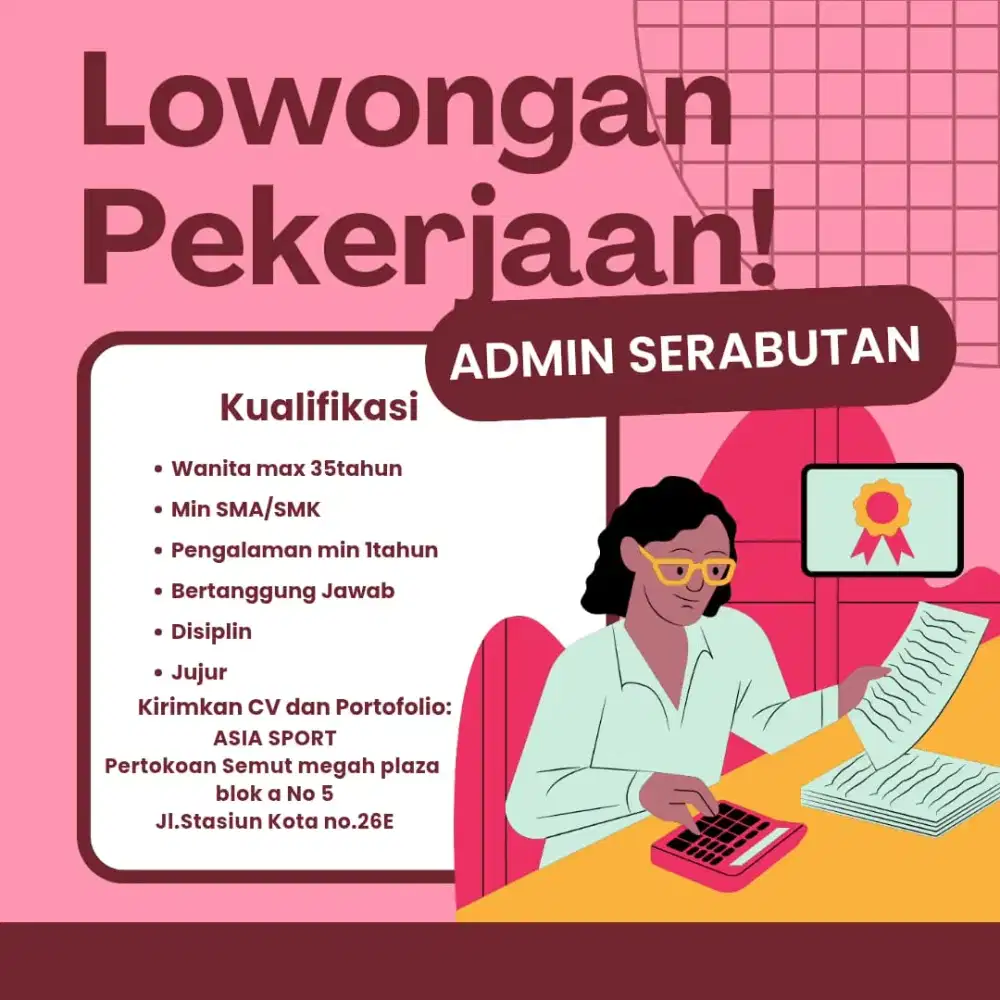 Dicari admin toko olah raga