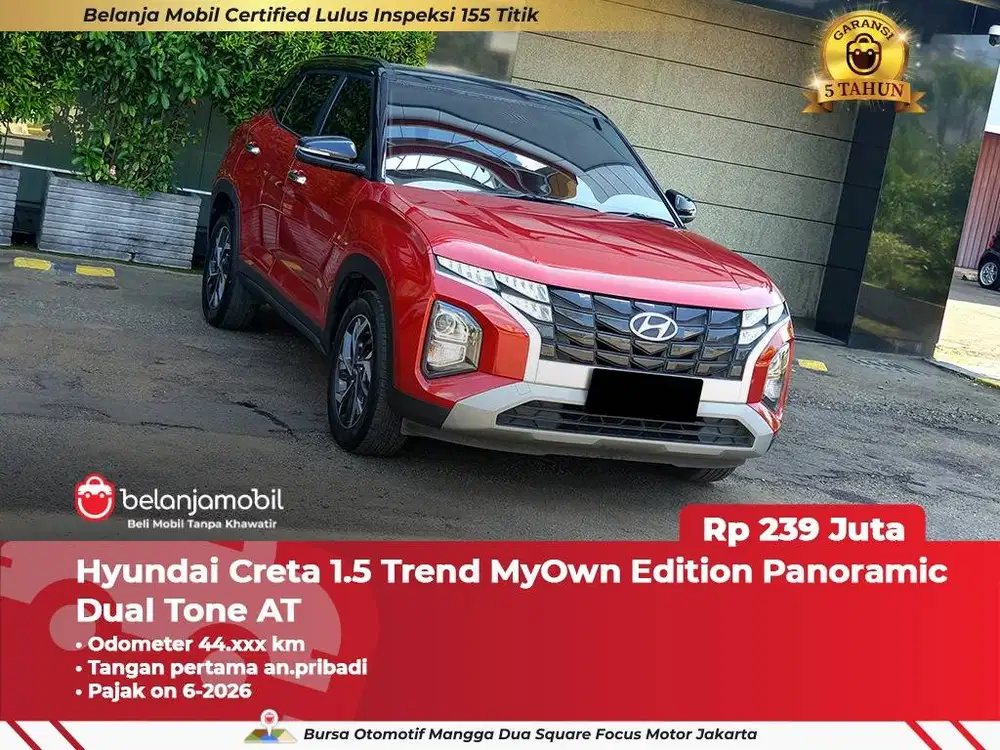 [ GARANSI 5TH ] Hyundai Creta 1.5 Trend MyOwn Panoramic AT 2022 2023