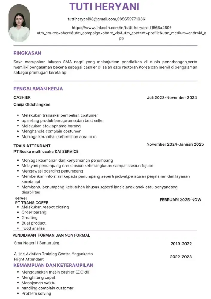 Info lowongan pekerjaan