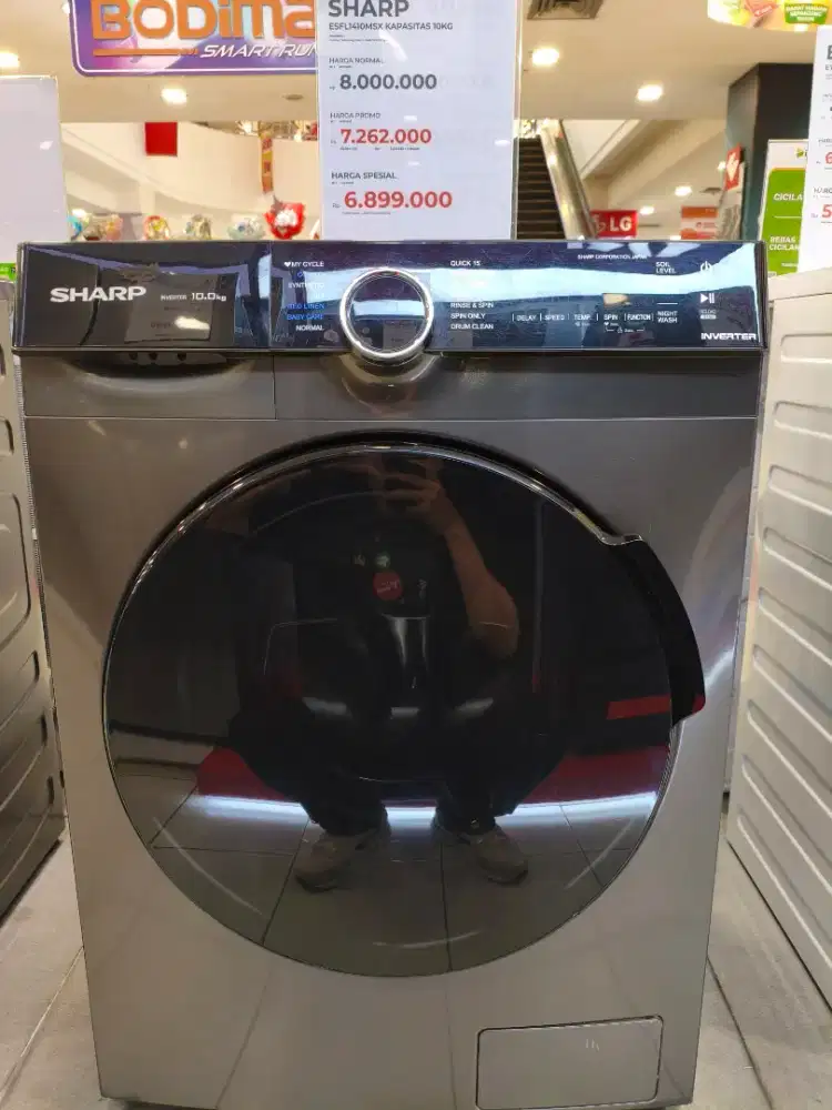 Mesin Cuci SHARP ESFL1410MSX Front Loading Kapasitas 10 Kg