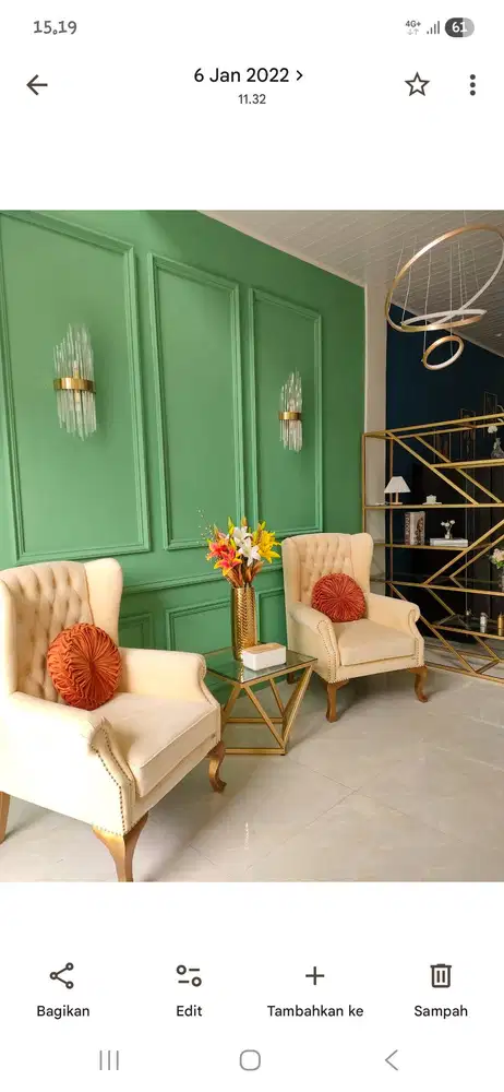 Sofa 1 seater dan meja gratis vas bunga