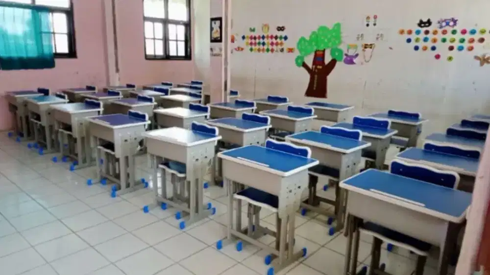 Meja Kursi sekolah besi/tulis/belajar/siswa/PAUD/TK/SD/SMP/SMA/Bimbel