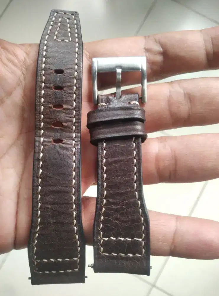 Leather strap pilot lug 22 mm