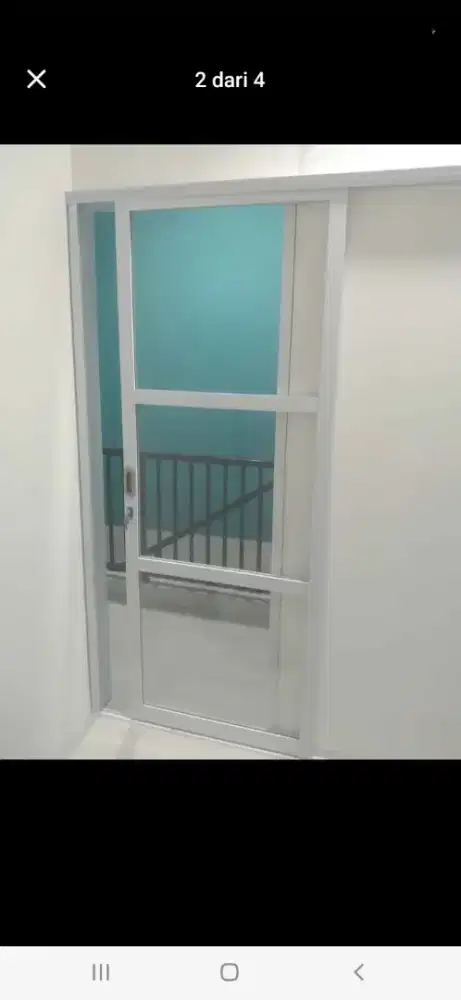 Pintu sliding aluminium spt foto T210cm L90cm hrg sm pasang 2,4 jt/pcs
