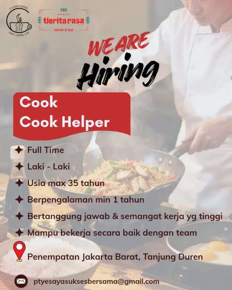 Dibutuhkan Staff Kitchen