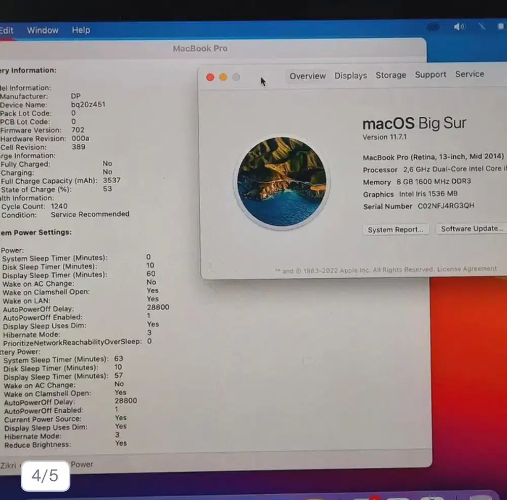 Macbook Pro 13 inch, core i5, Mid 2014