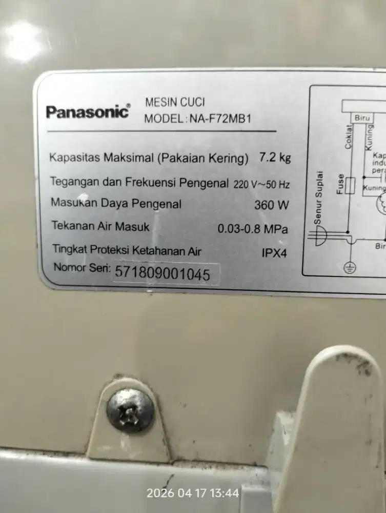 Mesin Cuci Panasonic 7.2kg