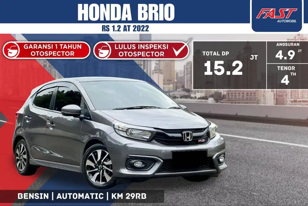 HONDA BRIO RS 2022 1.2 AT NEW MODEL LOW KM.29RB & ANTIK ISTIMEWA