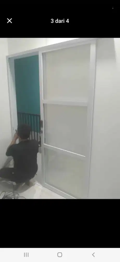 Pintu geser aluminium spt foto T210cm L90cm hrg plus pasang 2,4 jt/pcs