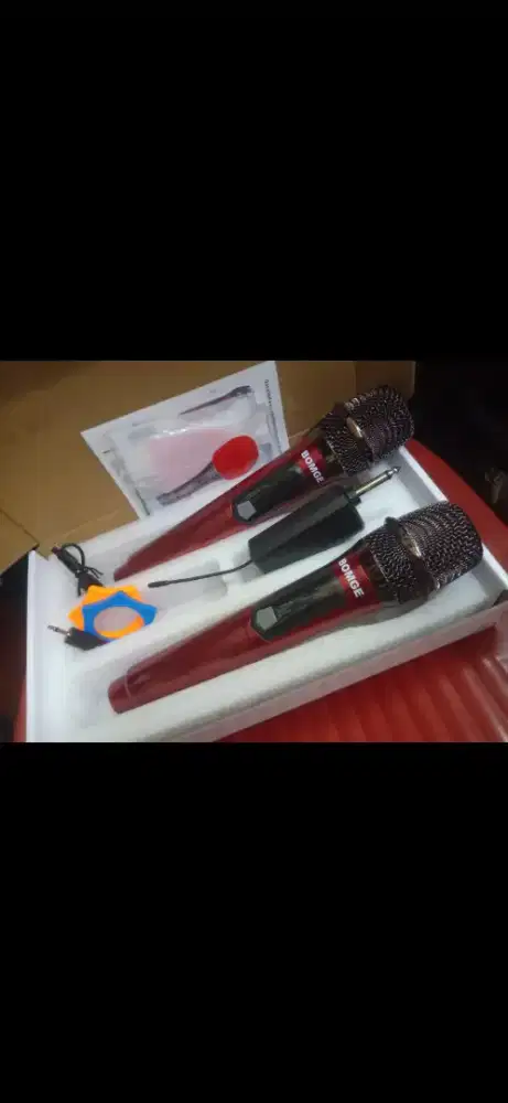 2bh mic wireless karaoke Uhf baru, jarak 15m