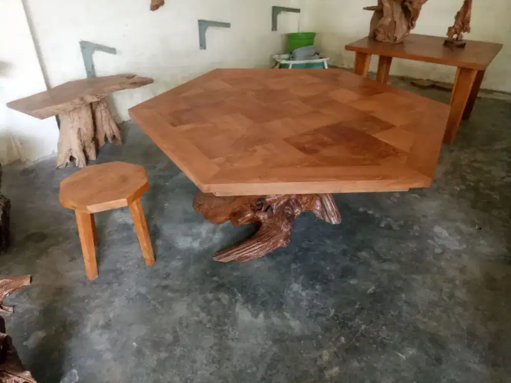 Jual meja kayu jati gembol