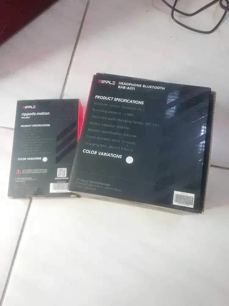 Headphone bluetooth putih+headset putih ripple