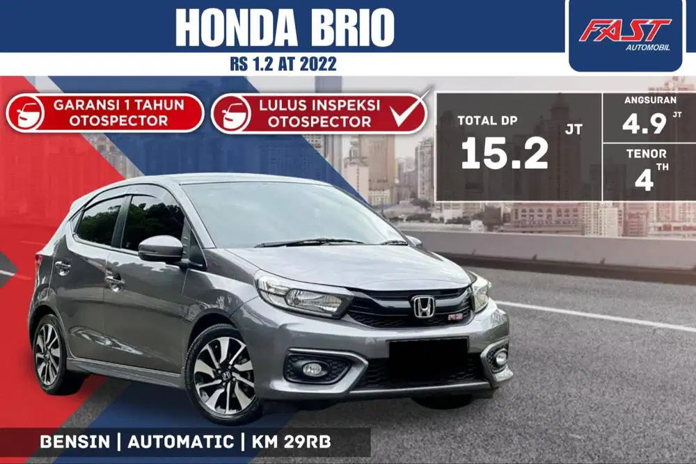 HONDA BRIO RS 2022 1.2 AT NEW MODEL LOW KM.29RB & ANTIK ISTIMEWA