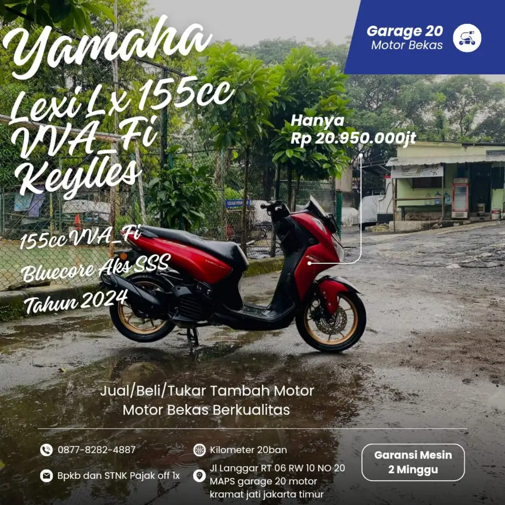 Yamaha All New Lexi lx 155cc keylles aks sss Tahun 2024