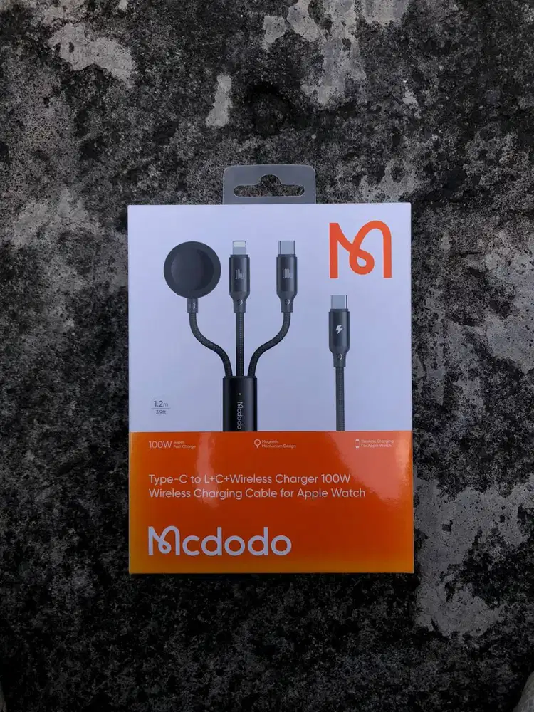 MCDODO 3 in 1 Cable Type-C to Lightning + Type-C + Wireless Charger fo