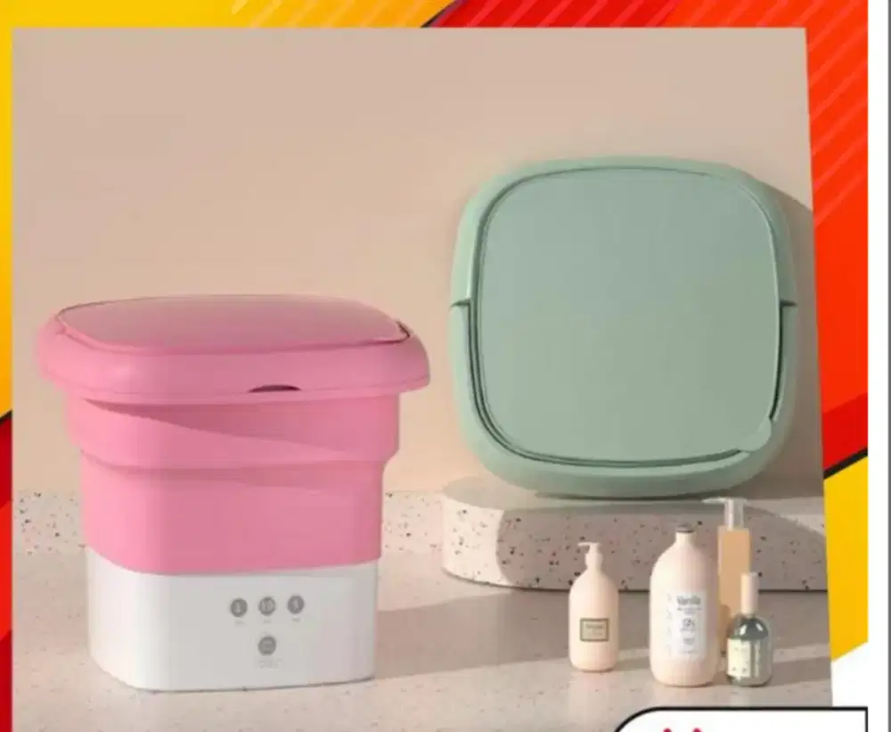 Jual mesin cuci ember portable warna pink