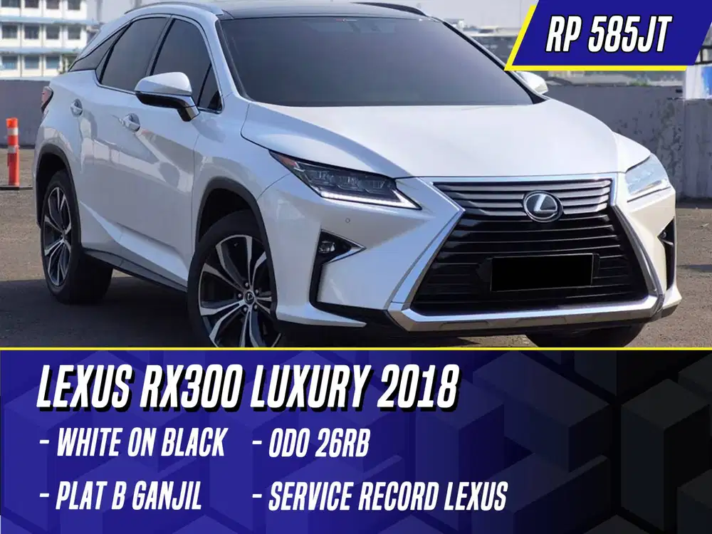 Lexus RX300 Luxury 2018 White on Black Putih RX 300