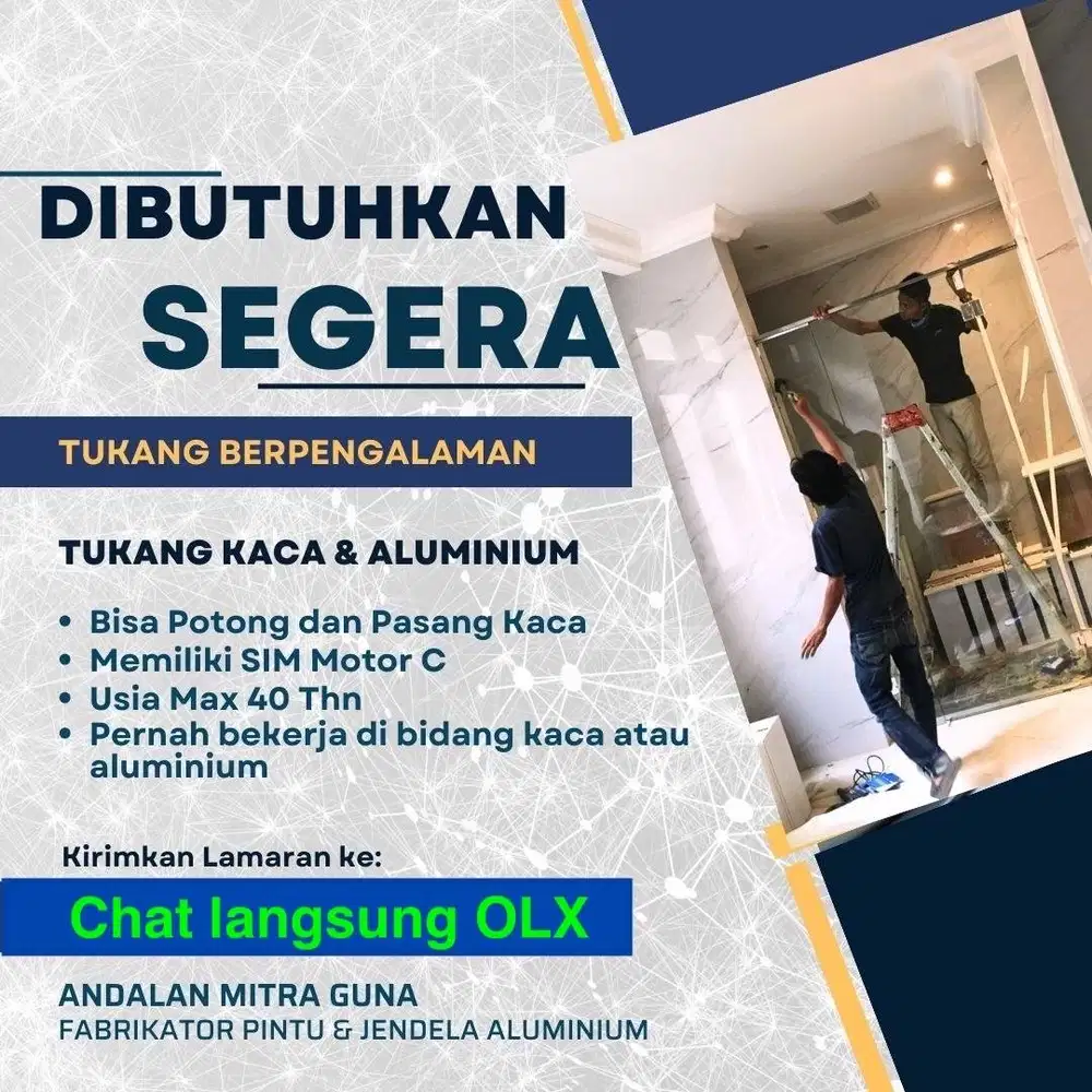 Tukang Kaca, alumunium, besi