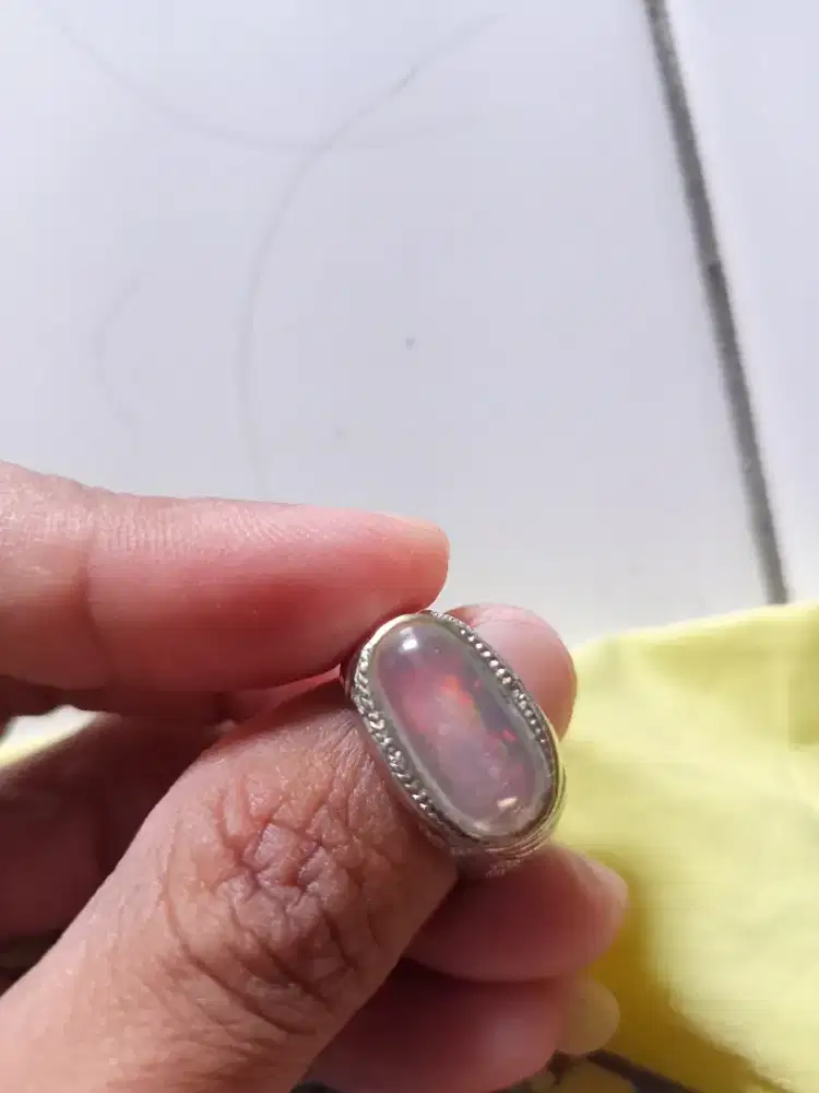 Batu Cincin Akik Permata Natural Opal Kalimaya Kristal Banten