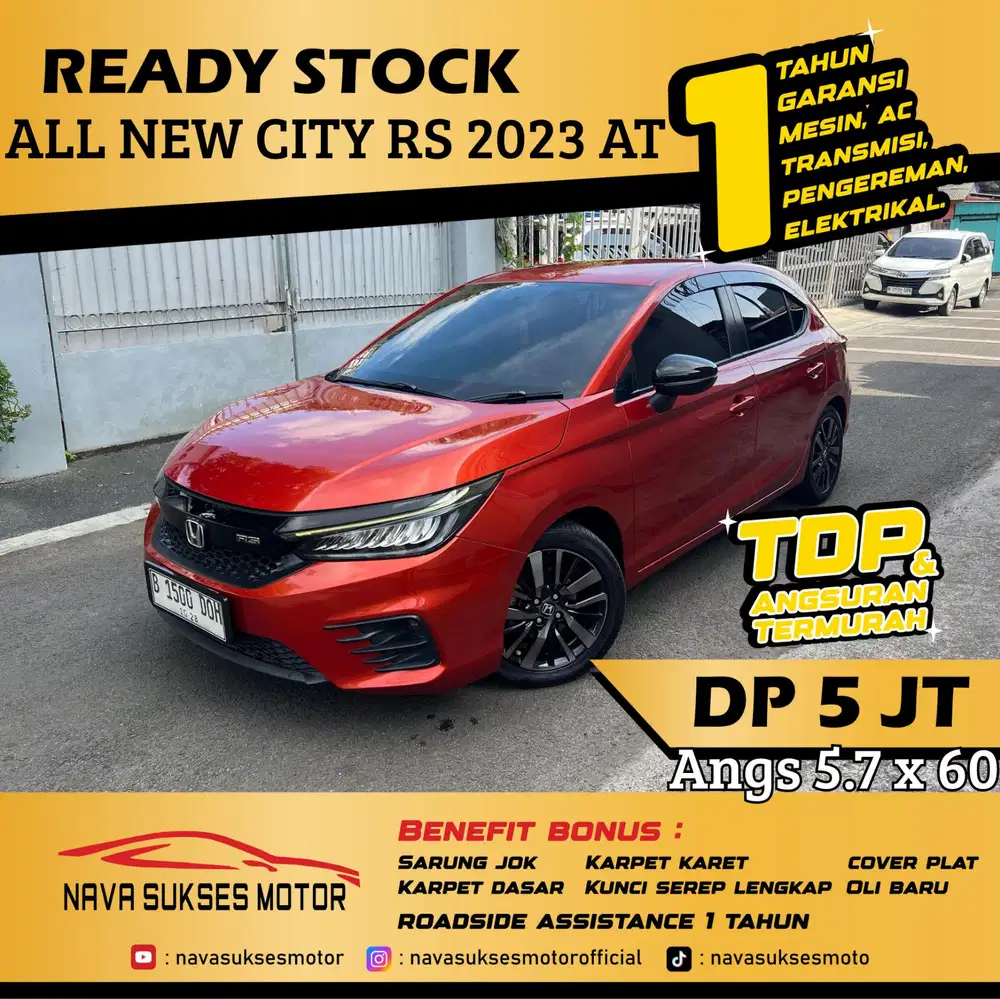 TDP 5 Jt Angs Termurah All New City RS 2023 Matic Oren Low Km Like New