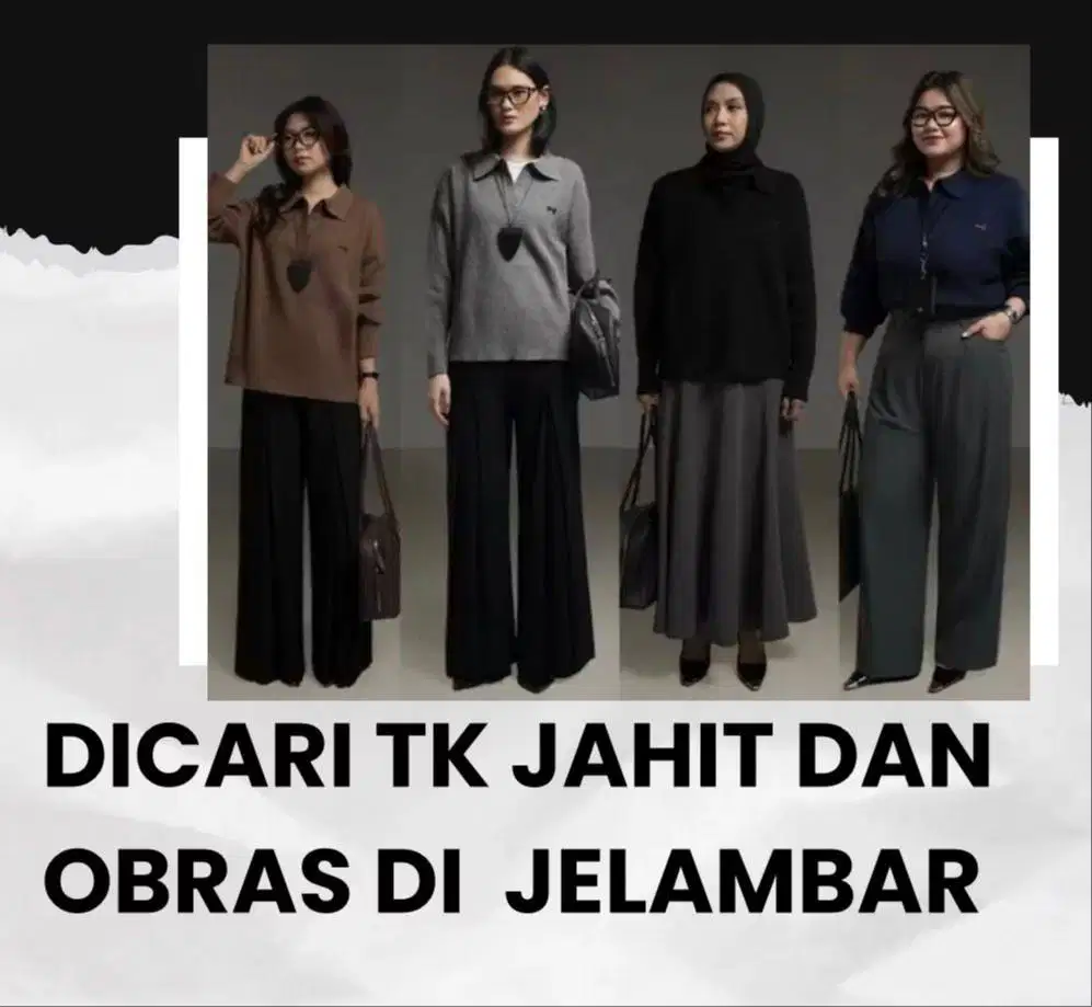 Dibutuhkan tk jahit dan obras model/oblong