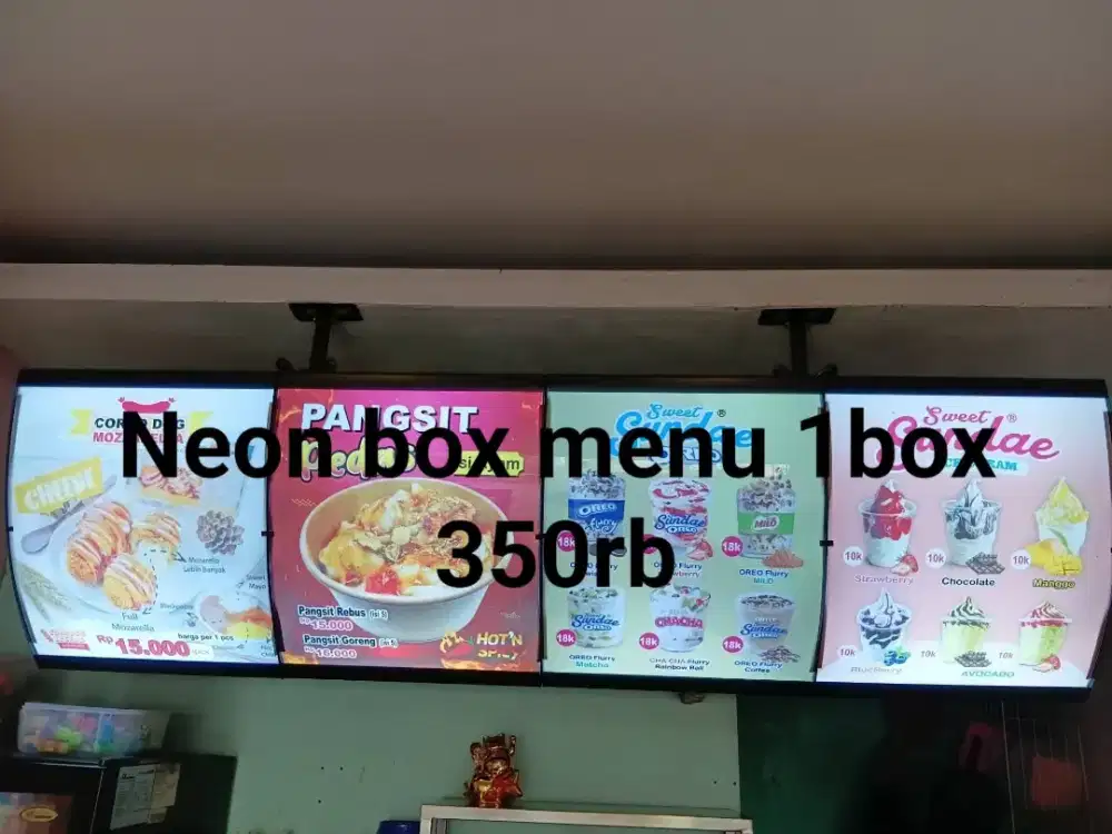 Neon box menu x toko