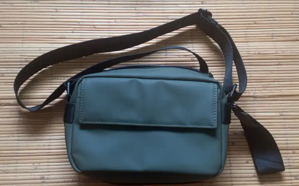 Zara Rubberized Crossbody Bag Army