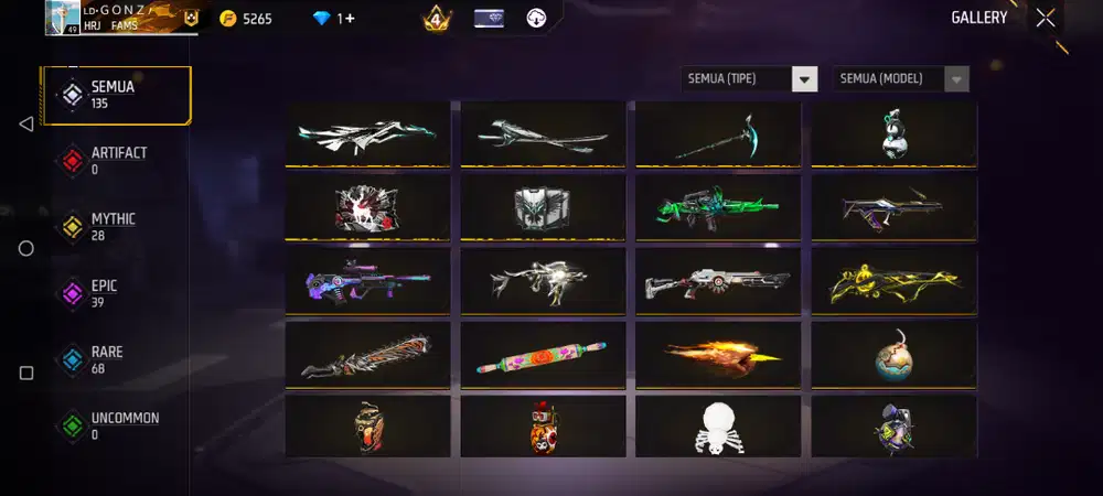 Jual akun ff old polosan