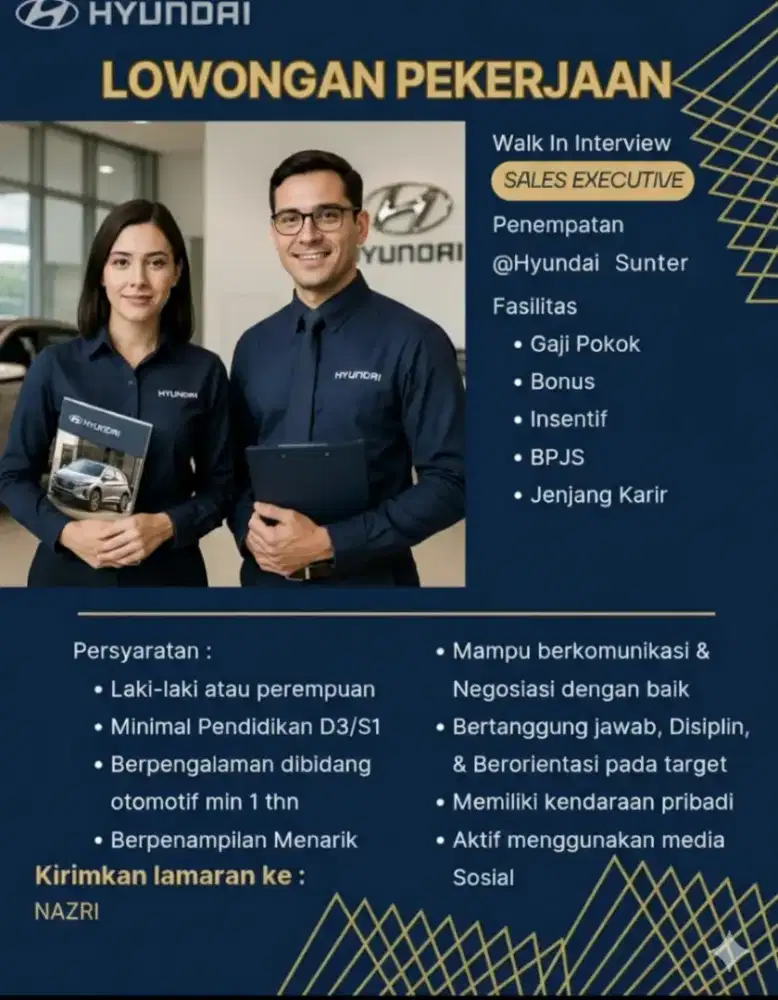 Lowongan kerja PT. hyundai Mobil Indonesia