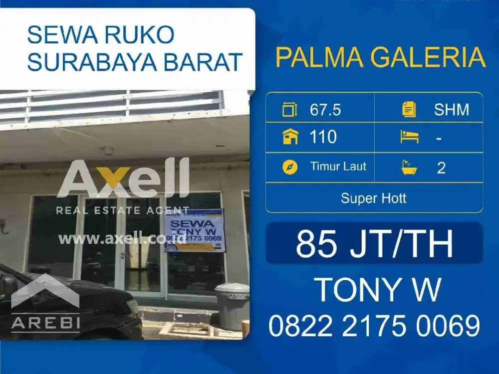 Ruko Palma Galeria Disewakan