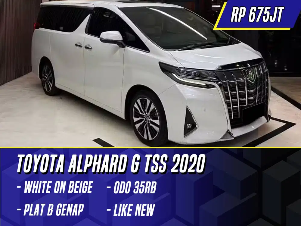 Toyota Alphard G TSS 2020 White on Beige Putih