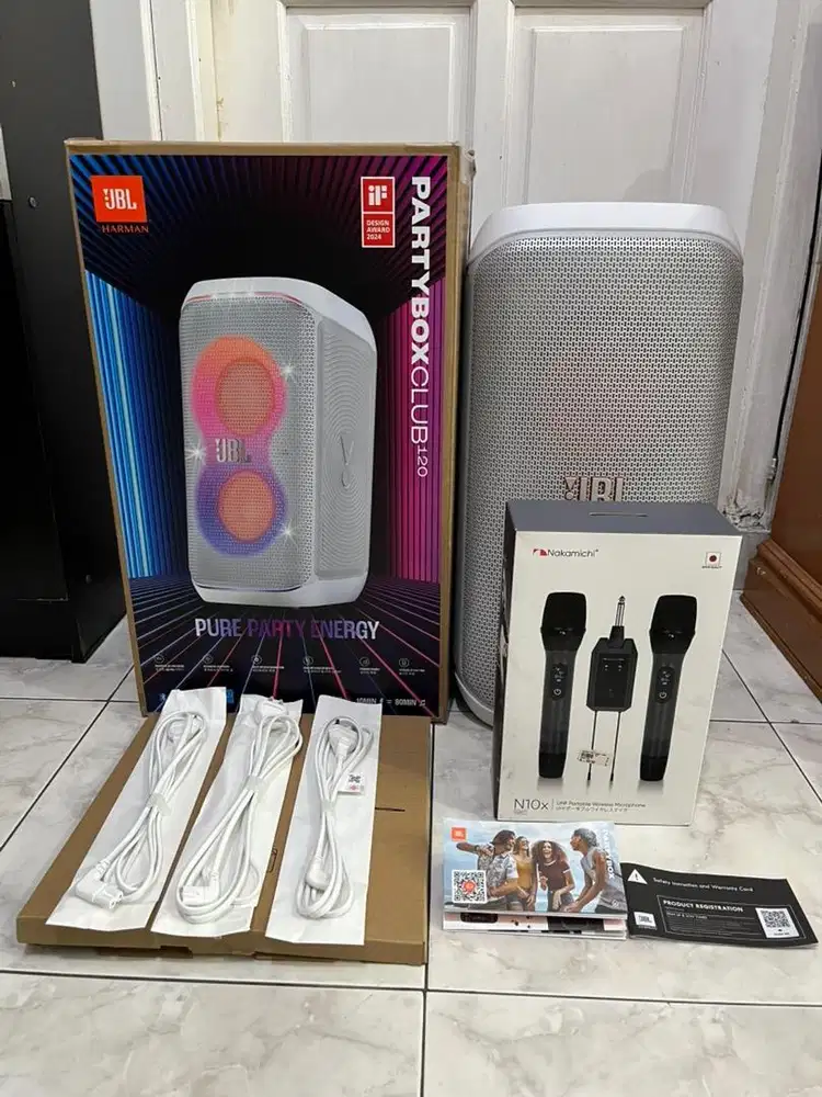 JBL PartyBox 120 Original Fullset + Micrphone Nakamichi NX10 Fullset