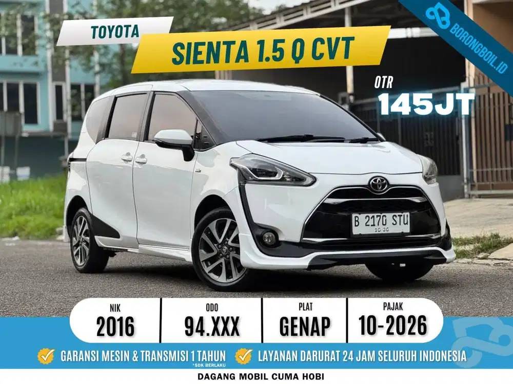 Termurah! Toyota Sienta 1.5 Q CVT 2016 Putih