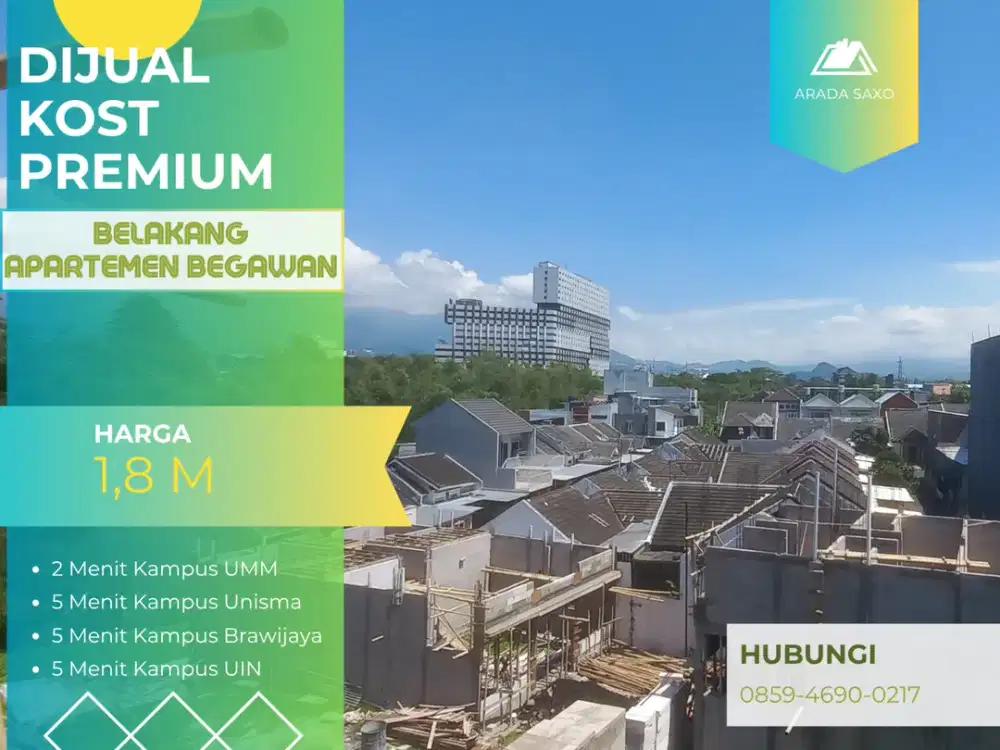Passive Income Ratusan Juta Setahun SHM On Hand Kost Premium Dijual 5 Menit Kampus Brawijaya Malang