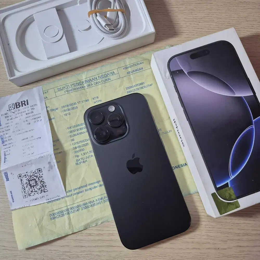 iphone 16 pro 256 Gb Beacukai Resmi ada surat